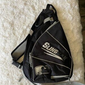 Black and grey kids baseball bag